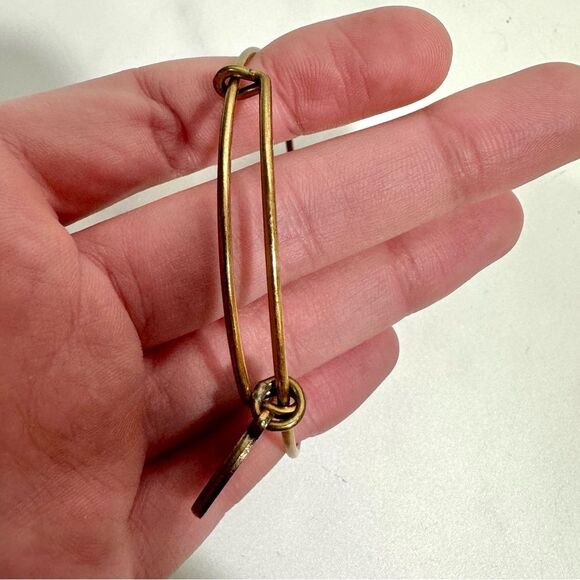 Alex & Ani Gold Fleur-de-Lis America Charm Bangle Bracelet One Size Casual - Picture 7 of 12